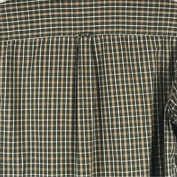 Columbia Button Down Plaid Shirt Green Brown cream Mens size Large - Picture 8 of 10